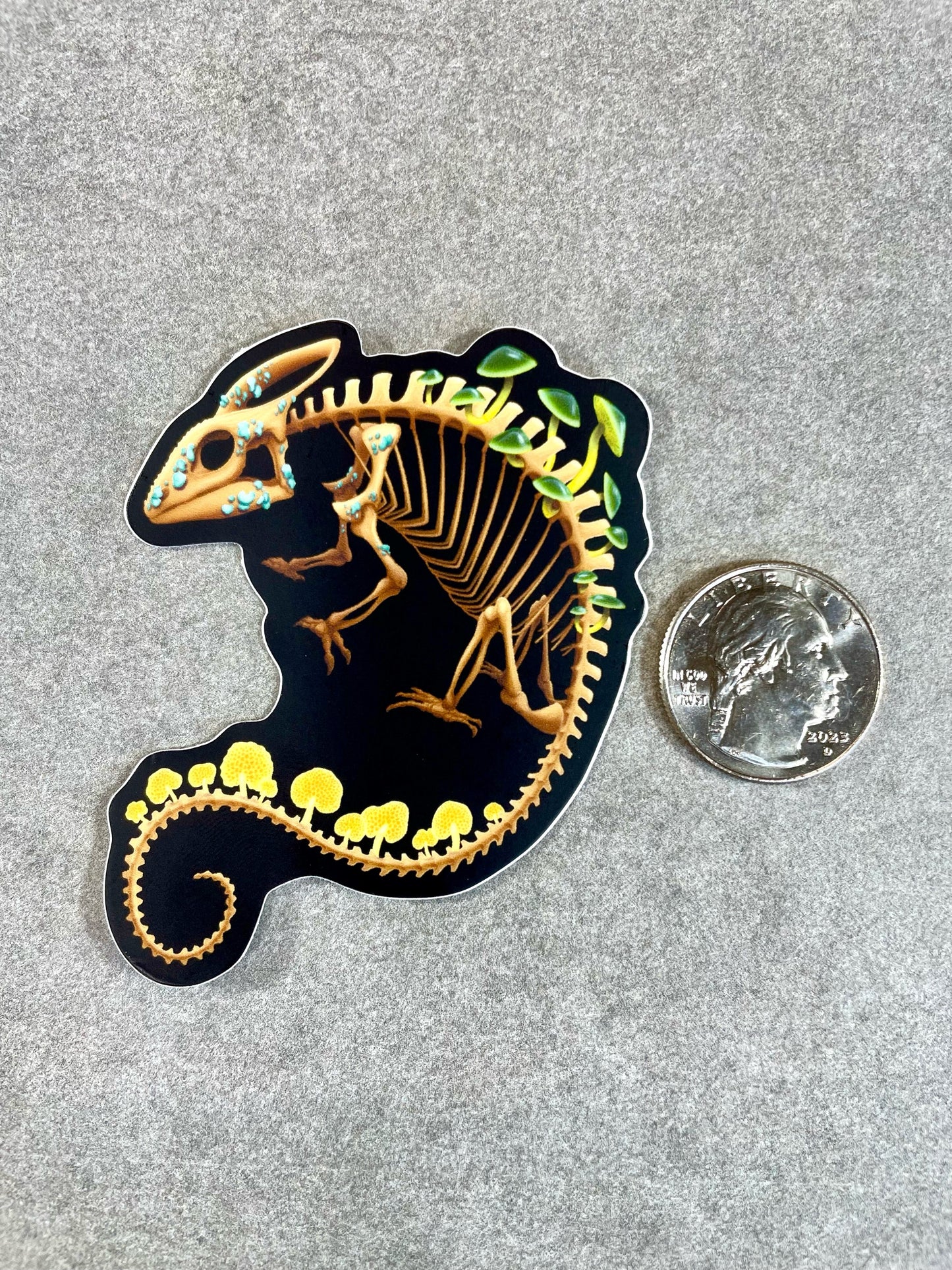 Fungal Chameleon Skeleton - Matte Sticker