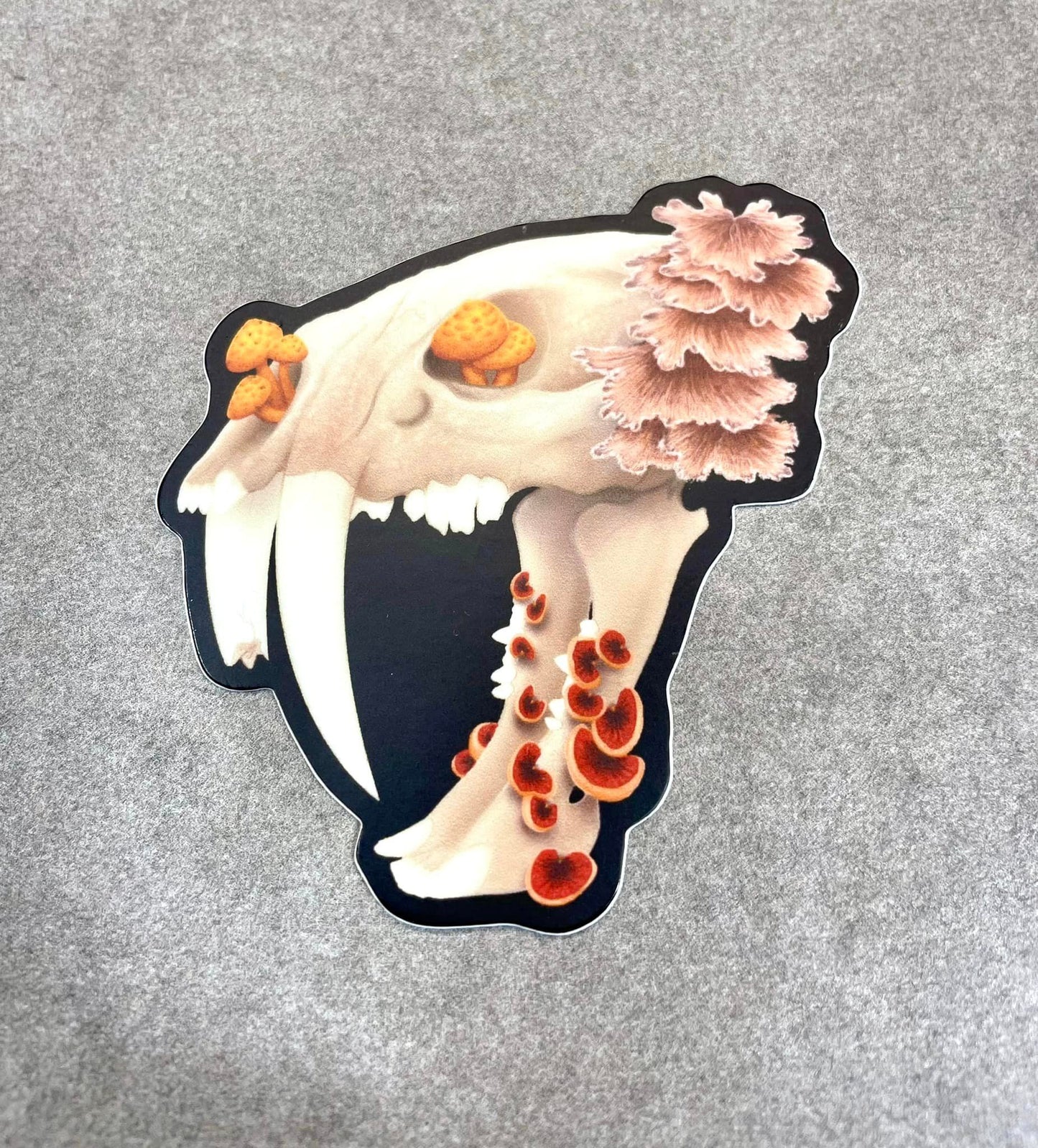 Fungal Sabertooth Skull - Matte Sticker