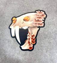 Fungal Sabertooth Skull - Matte Sticker