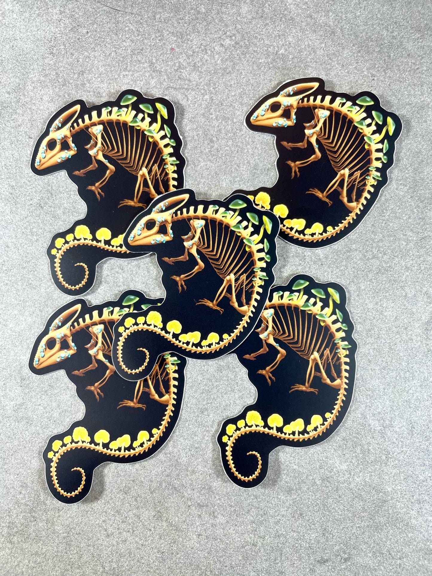 Fungal Chameleon Skeleton - Matte Sticker