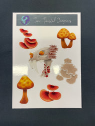 Fungal Sabertooth Skull - Sticker Sheet