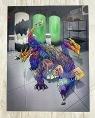 Bismuth Mineral Dragon - Art Print