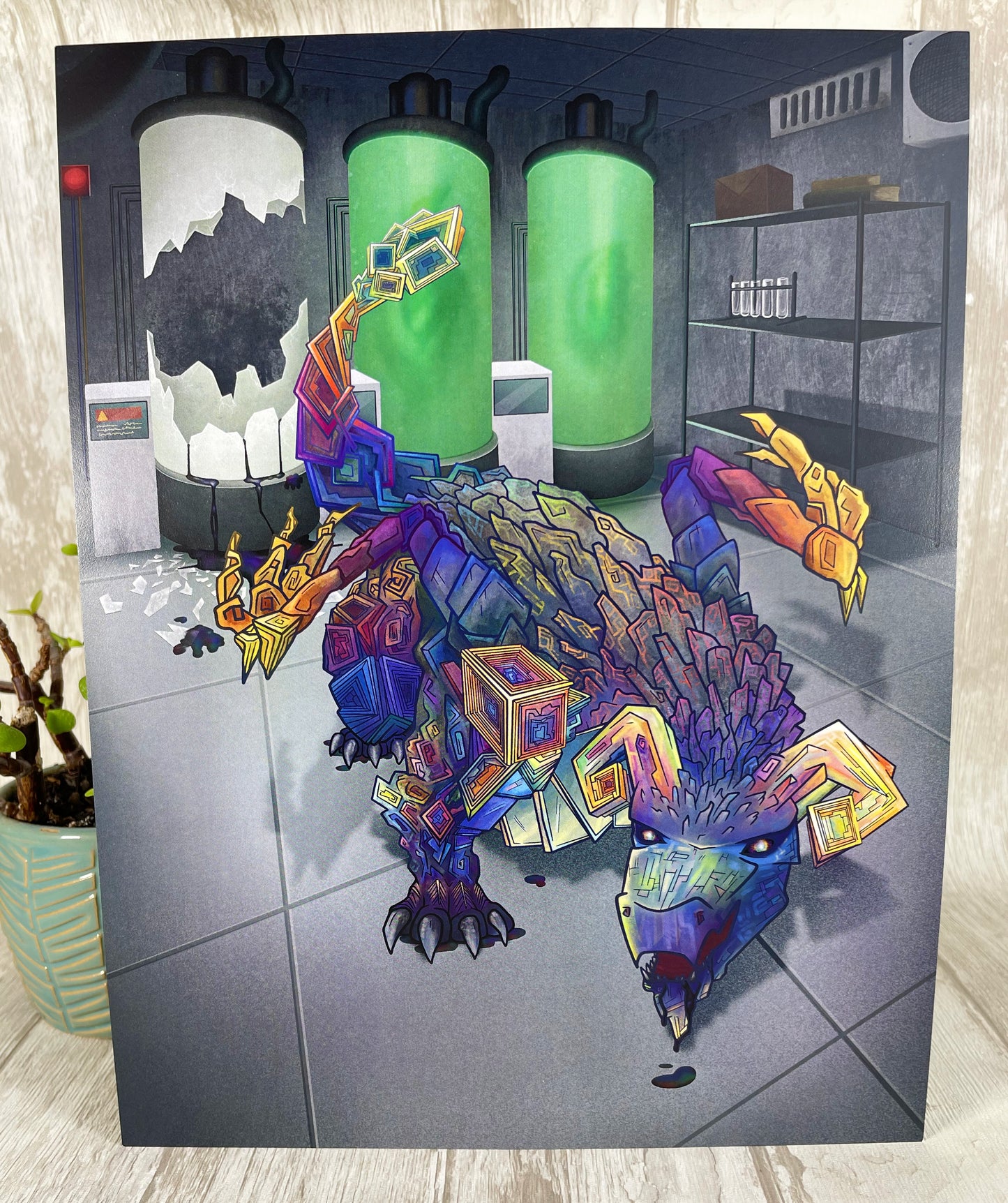Bismuth Mineral Dragon - Art Print
