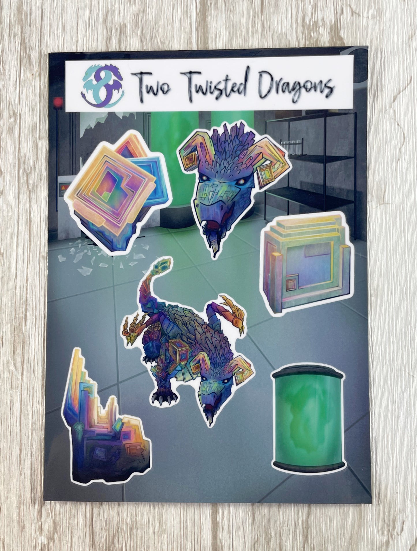 Bismuth Mineral Dragon - Sticker Sheet