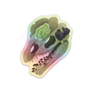 Fungal Dilophosaurus Skull - Holographic Sticker
