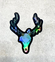 Fungal Elk Skull - Holographic Sticker