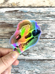 Fungal Dilophosaurus Skull - Holographic Sticker