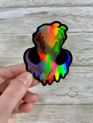 Fungal Warthog Skull - Holographic Sticker
