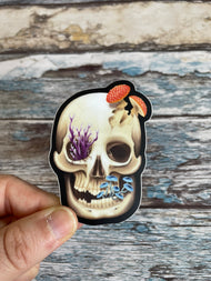 Fungal Human Skull - Matte Sticker