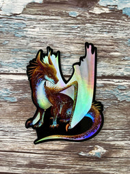 Opal Mineral Dragon - Holographic Sticker