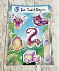 Fluorite Mineral Dragon - Sticker Sheet