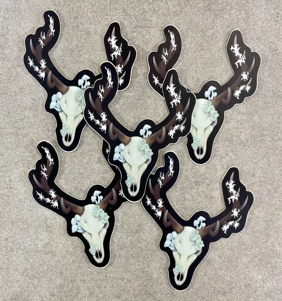 Fungal Elk Skull Sticker