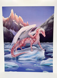 Rhodochrosite Mineral Dragon - Art Print