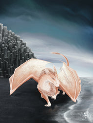 Scolecite Mineral Dragon - Art Print