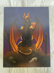 Wulfenite Mineral Dragon - Art Print