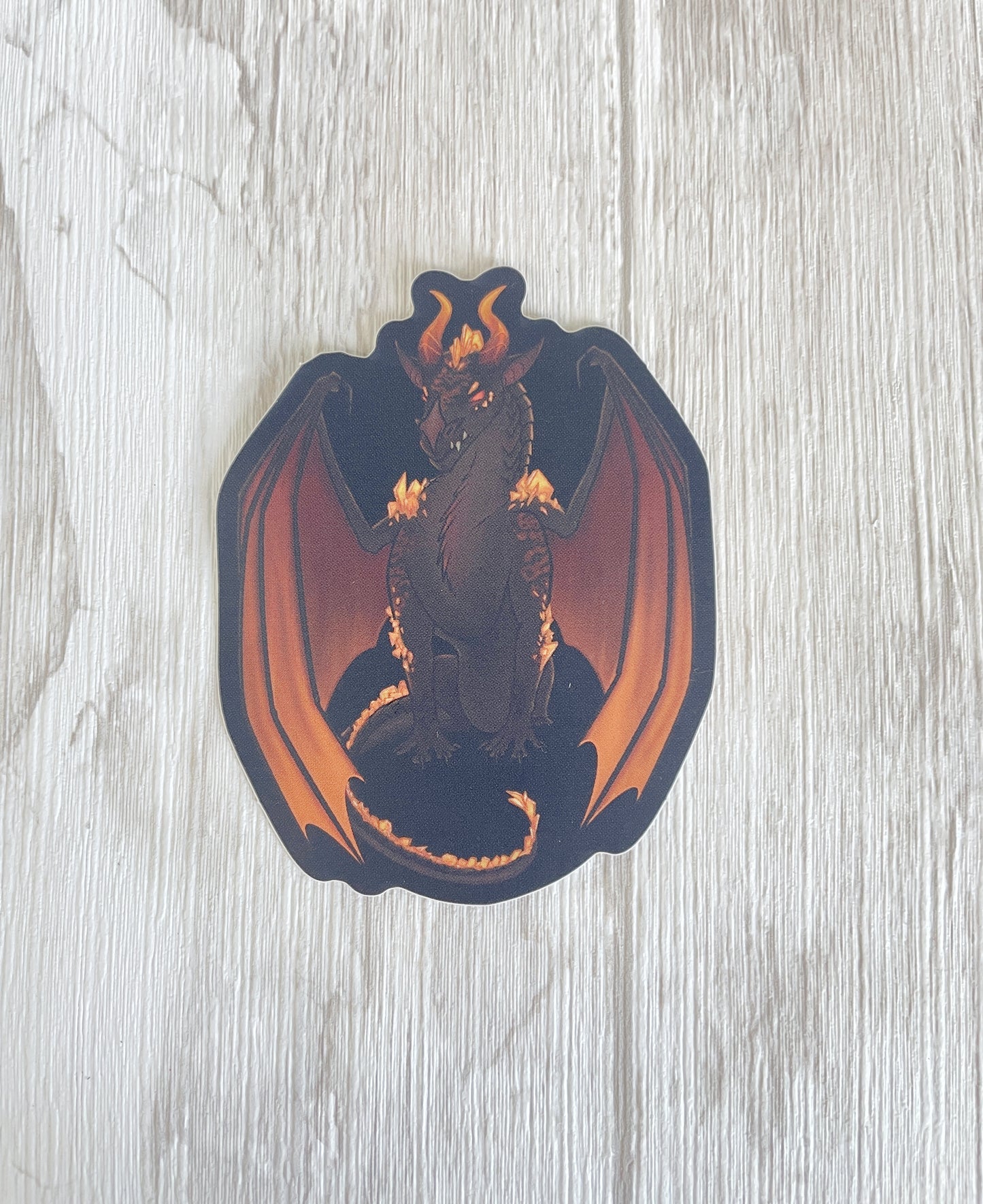 Wulfenite Mineral Dragon - Holographic Die Cut Sticker