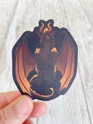 Wulfenite Mineral Dragon - Holographic Die Cut Sticker