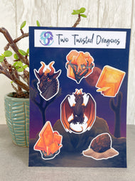 Wulfenite Mineral Dragon - Sticker Sheets