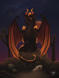 Wulfenite Mineral Dragon - Art Print