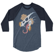 Fungal Dragon Skull - 3/4 Sleeve Raglan Shirt