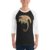Septarian Mineral Dragon - 3/4 Sleeve Raglan Shirt