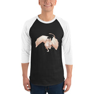 Scolecite Mineral Dragon - 3/4 Sleeve Raglan Shirt
