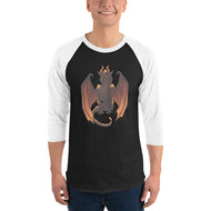 Wulfenite Mineral Dragon - 3/4 Sleeve Raglan Shirt