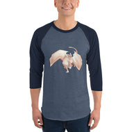 Scolecite Mineral Dragon - 3/4 Sleeve Raglan Shirt