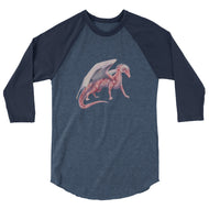 Rhodochrosite Mineral Dragon - 3/4 Sleeve Raglan Shirt