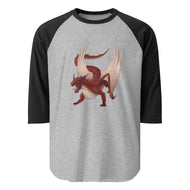 Cinnabar Mineral Dragon - 3/4 Sleeve Raglan Shirt