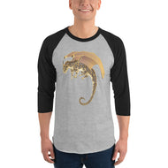 Septarian Mineral Dragon - 3/4 Sleeve Raglan Shirt
