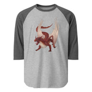Cinnabar Mineral Dragon - 3/4 Sleeve Raglan Shirt