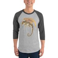 Septarian Mineral Dragon - 3/4 Sleeve Raglan Shirt