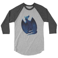 Azurite Mineral Dragon - 3/4 Sleeve Raglan Shirt