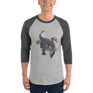Bismuth Mineral Dragon - 3/4 Sleeve Raglan Shirt