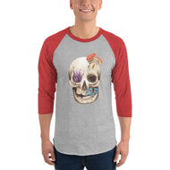 Fungal Human Skull - 3/4 Sleeve Raglan Shirt