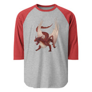Cinnabar Mineral Dragon - 3/4 Sleeve Raglan Shirt