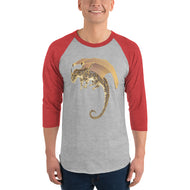 Septarian Mineral Dragon - 3/4 Sleeve Raglan Shirt