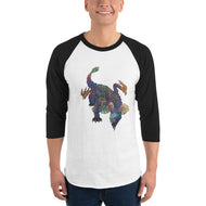 Bismuth Mineral Dragon - 3/4 Sleeve Raglan Shirt