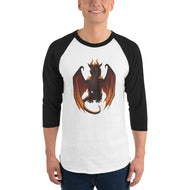 Wulfenite Mineral Dragon - 3/4 Sleeve Raglan Shirt