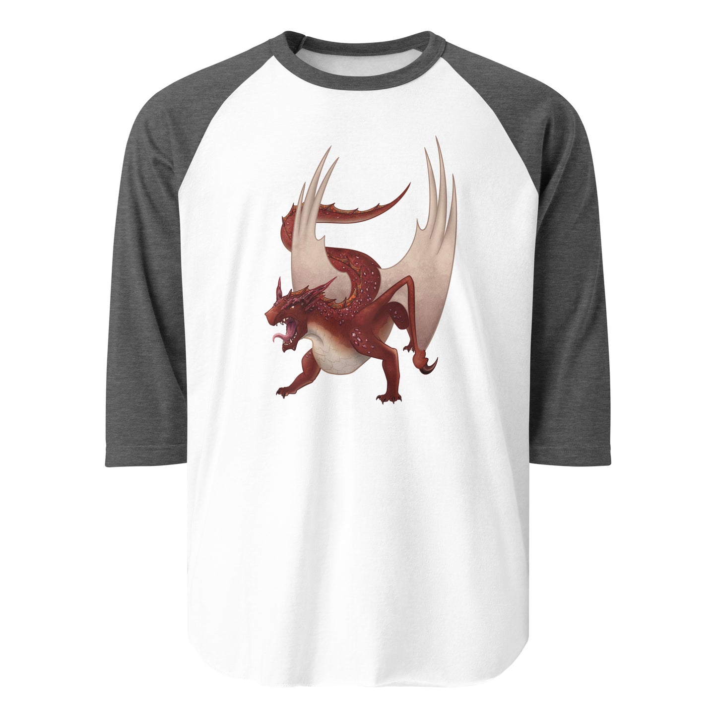 Cinnabar Mineral Dragon - 3/4 Sleeve Raglan Shirt
