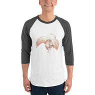Scolecite Mineral Dragon - 3/4 Sleeve Raglan Shirt