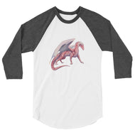 Rhodochrosite Mineral Dragon - 3/4 Sleeve Raglan Shirt