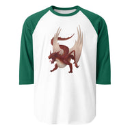 Cinnabar Mineral Dragon - 3/4 Sleeve Raglan Shirt
