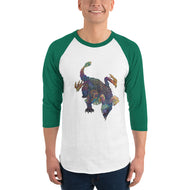 Bismuth Mineral Dragon - 3/4 Sleeve Raglan Shirt
