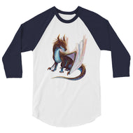 Opal Mineral Dragon - 3/4 Sleeve Raglan Shirt