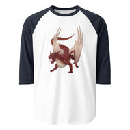 Cinnabar Mineral Dragon - 3/4 Sleeve Raglan Shirt