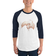 Scolecite Mineral Dragon - 3/4 Sleeve Raglan Shirt