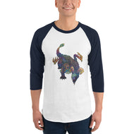 Bismuth Mineral Dragon - 3/4 Sleeve Raglan Shirt