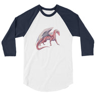 Rhodochrosite Mineral Dragon - 3/4 Sleeve Raglan Shirt